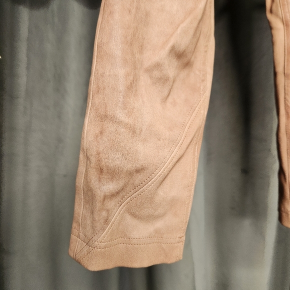 Alice + Olivia Beige Leather Cropped Pants (Rare ss 2011) size 2 - Picture 6 of 11